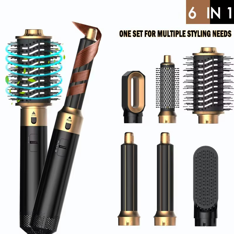 6 In 1 Interchangeable Negative Ion Hot Air Multi Hair Styler