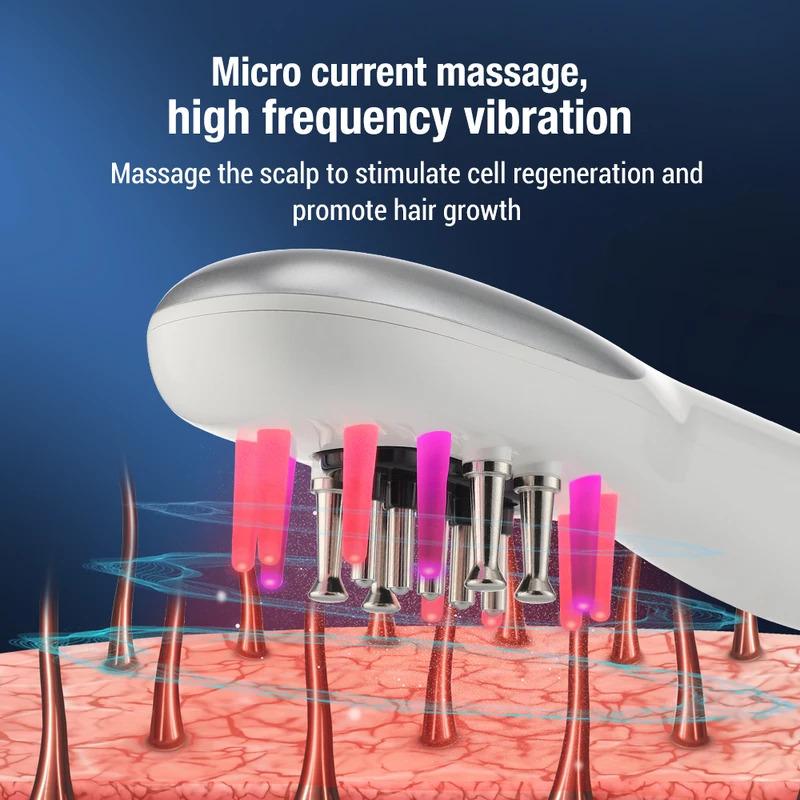 Rechargeable Wireless Red Blue Light Hair Growth Comb