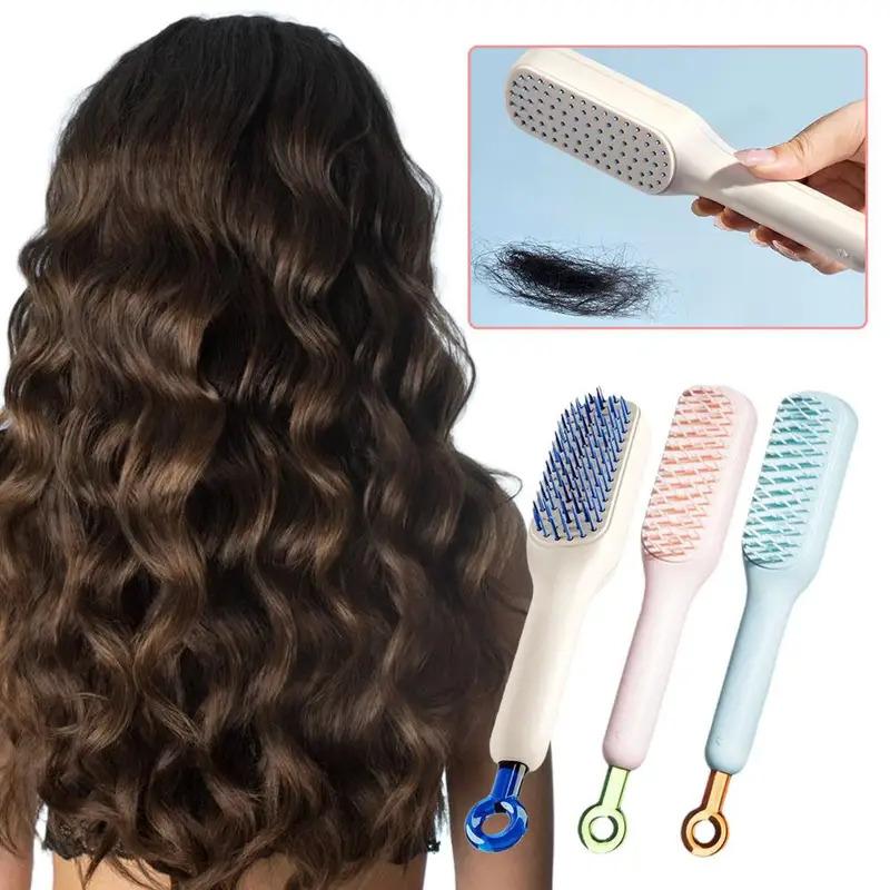 One Step Self Cleaning Retractable Massage Hair Comb