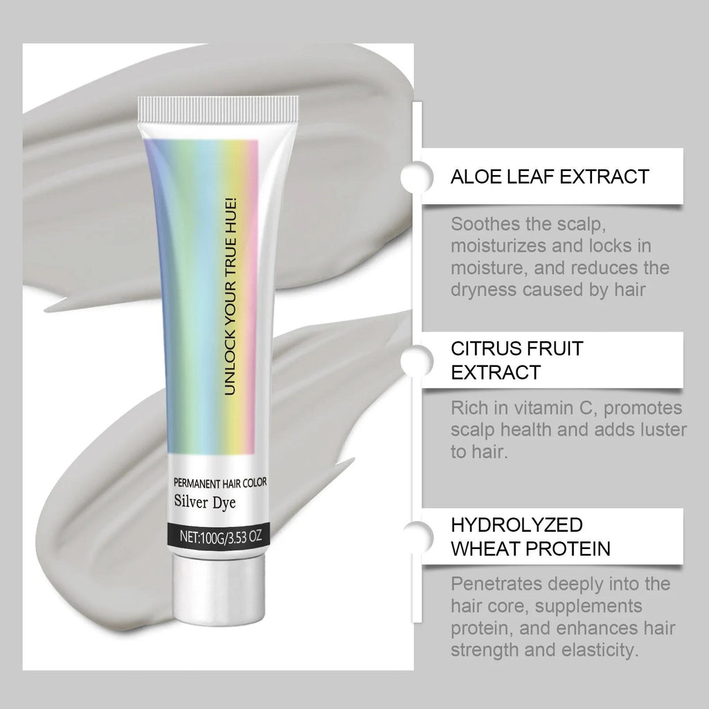 Fashion Silver Permanent Hair Dye Cream