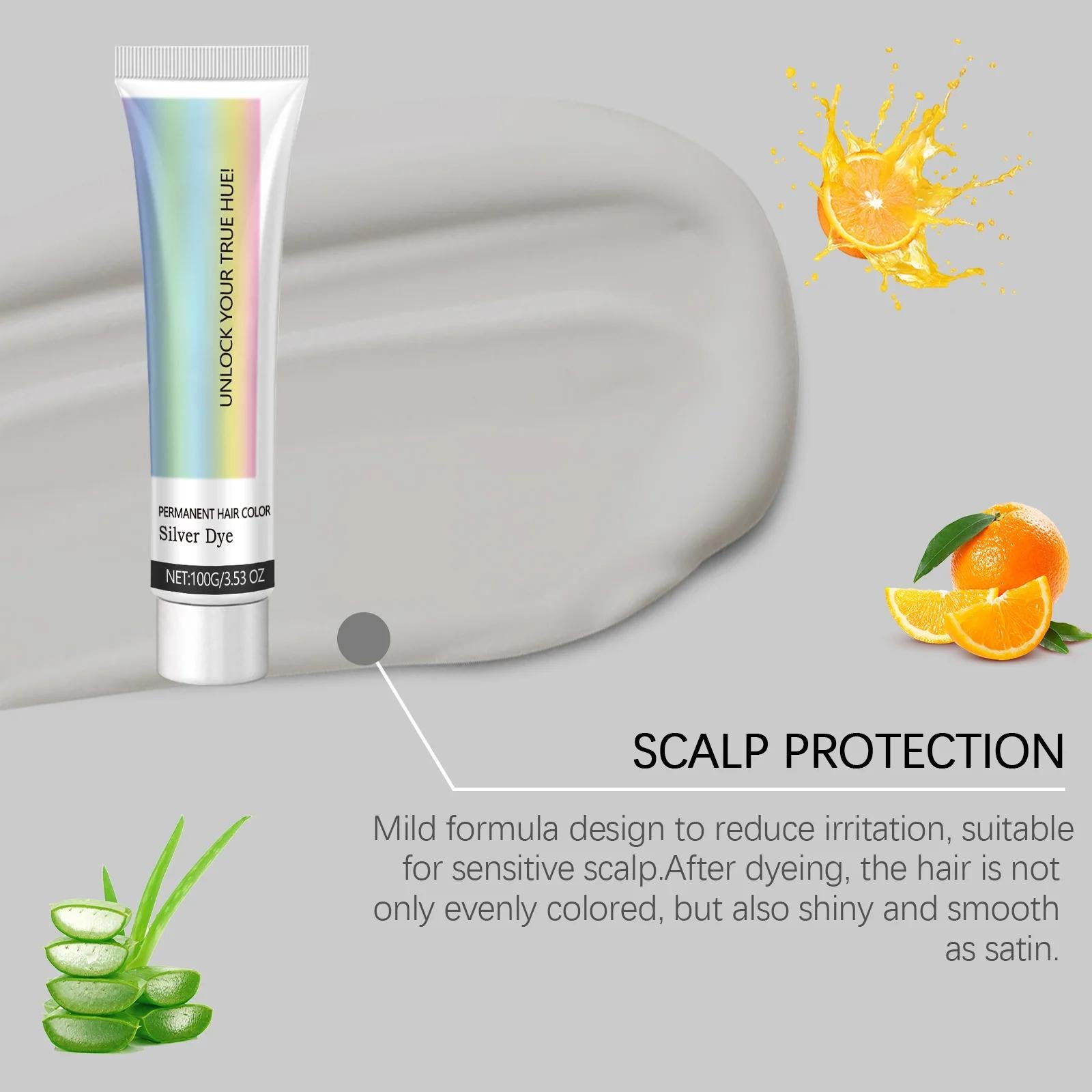 Fashion Silver Permanent Hair Dye Cream