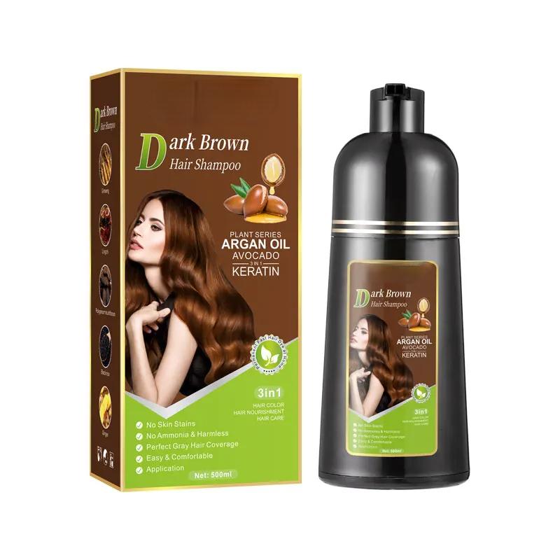 3-in-1 Plant Hair Color Shampoo Dark Brown