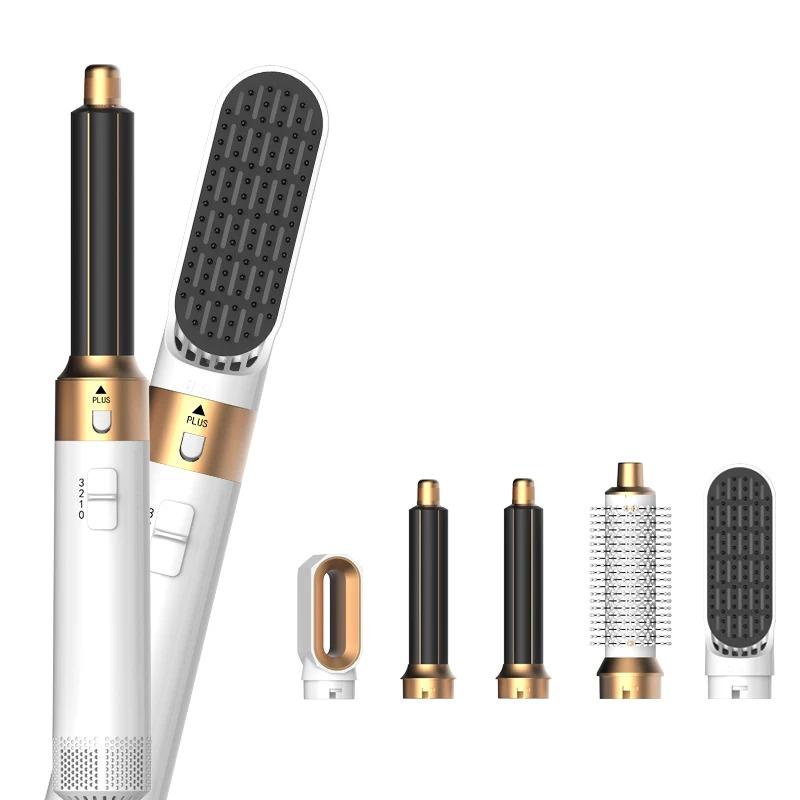 Hot Air Brush 5 in 1 Hair Dryer Set, Straightener Curler Styler Comb